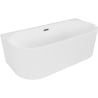 Mexen Sella freistehende Halbeinbau-Badewanne geriffelt 170 x 80 cm, weiß glänzend, Überlauf gun metal - 52711708000-95