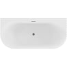 Mexen Sella freistehende Halbeinbau-Badewanne geriffelt 170 x 80 cm, weiß glänzend, Überlauf gun metal - 52711708000-95