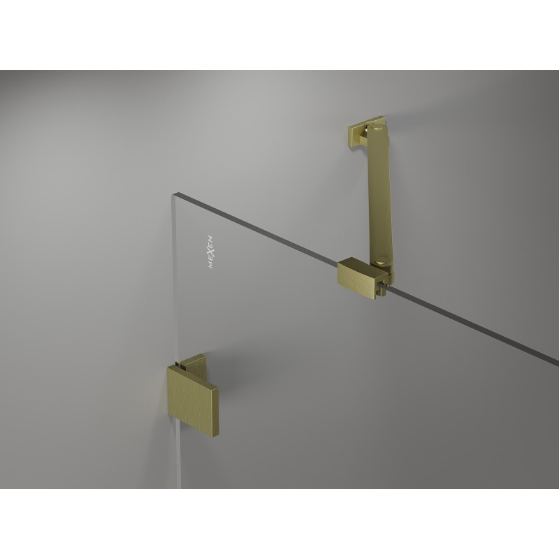 Mexen Lunar Duschwand 2-flügelig rechts 90 x 150 cm, transparent, gold gebürstet - 897-090-100-55-00-P