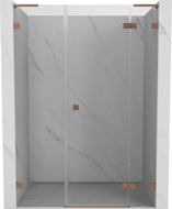Mexen Lunar L Duschflügeltür rechts 125 cm, transparent, gebürstetes Kupfer - 834SL-125-050-65-00-P