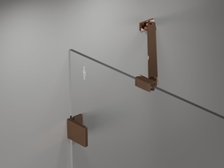 Mexen Lunar Badewannenabtrennung 2-flügelig rechts 80 x 150 cm, transparent, Roségold - 897-080-100-60-00-P