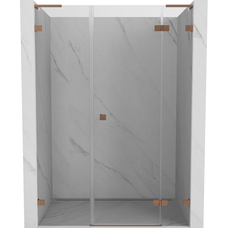 Mexen Lunar L Duschtür rechts öffnend 130 cm, transparent, gebürstetes Kupfer - 834SL-130-050-65-00-P