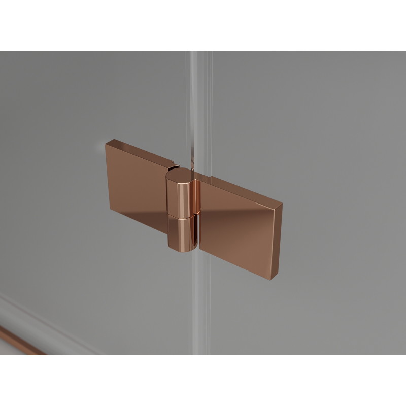 Mexen Lunar Duschabtrennung 2-flügelig rechts 130 x 150 cm, transparent, Roségold - 897-130-100-60-00-P