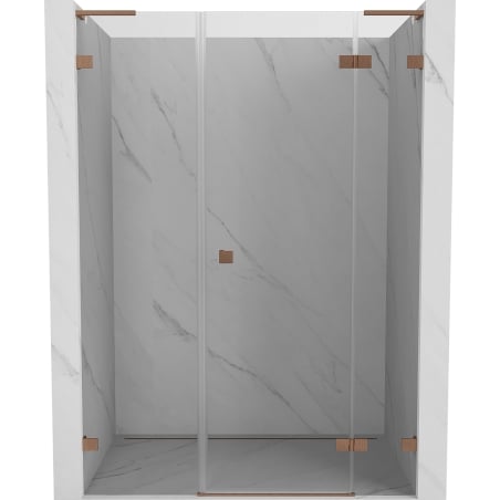 Mexen Lunar L Duschdrehtür rechts 135 cm, transparent, gebürstetes Kupfer - 834SL-135-050-65-00-P