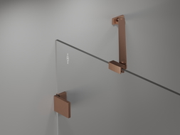 Mexen Lunar Duschabtrennung, 2-flügelig, rechts, 110 x 150 cm, transparent, gebürstetes Kupfer - 897-110-100-65-00-P