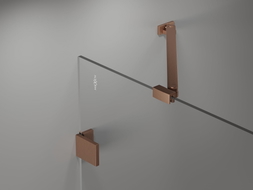 Mexen Lunar Duschwand 2-flügelig rechts 120 x 150 cm, transparent, gebürstetes Kupfer - 897-120-100-65-00-P