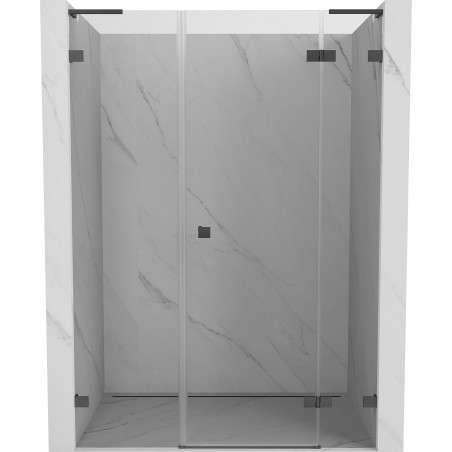 Mexen Lunar L Duschdrehtür rechts 130 cm, transparent, gun gray gebürstet - 834SL-130-050-66-00-P