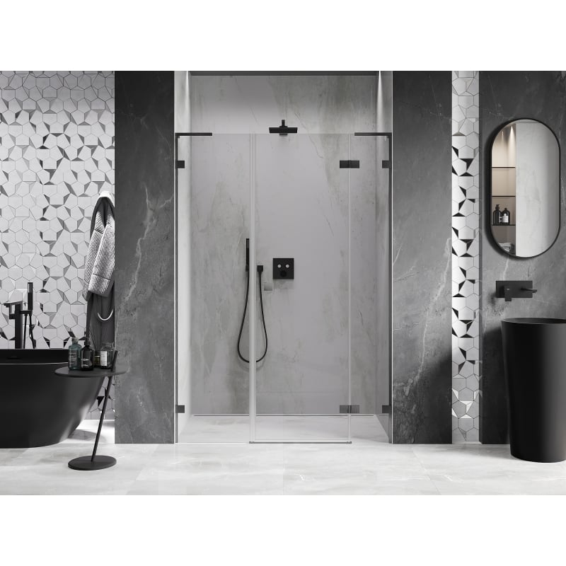 Mexen Lunar L Duschschwingtür rechts 160 cm, transparent, gun gray gebürstet - 834SL-160-050-66-00-P
