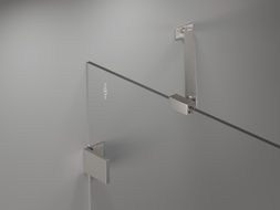 Mexen Lunar Duschabtrennung 2-flügelig rechts 140 x 150 cm, transparent, gebürstetes Nickel - 897-140-100-97-00-P