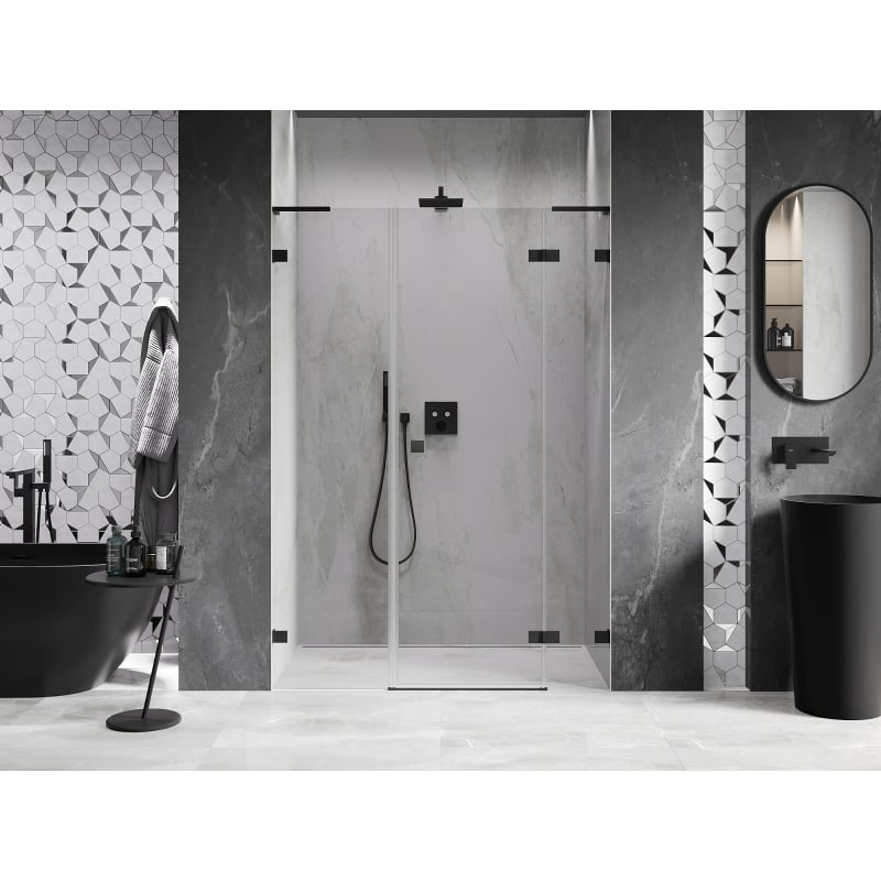 Mexen Lunar L Duschdrehtür rechts 150 cm, transparent, schwarz - 834SL-150-050-70-00-P