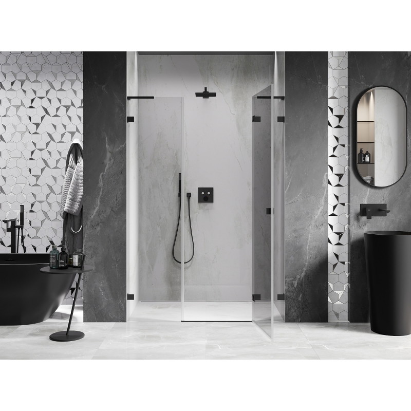 Mexen Lunar L Duschdrehtür rechts 150 cm, transparent, schwarz - 834SL-150-050-70-00-P