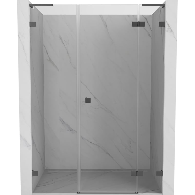 Mexen Lunar L Duschdrehtür rechts 140 cm, transparent, Gun Metal - 834SL-140-050-95-00-P