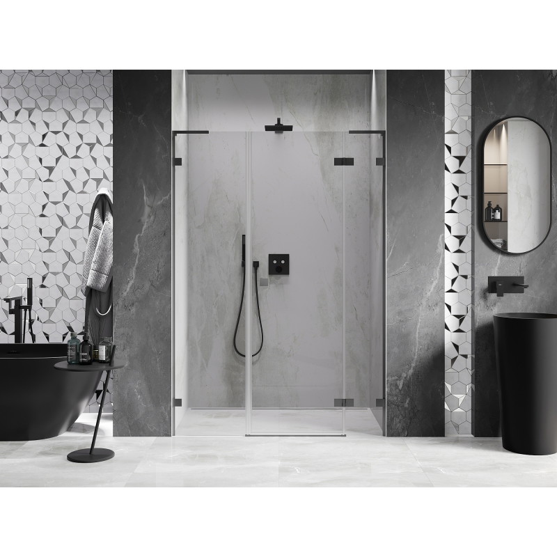 Mexen Lunar L Duschdrehtür rechts 150 cm, transparent, Gun Metal - 834SL-150-050-95-00-P
