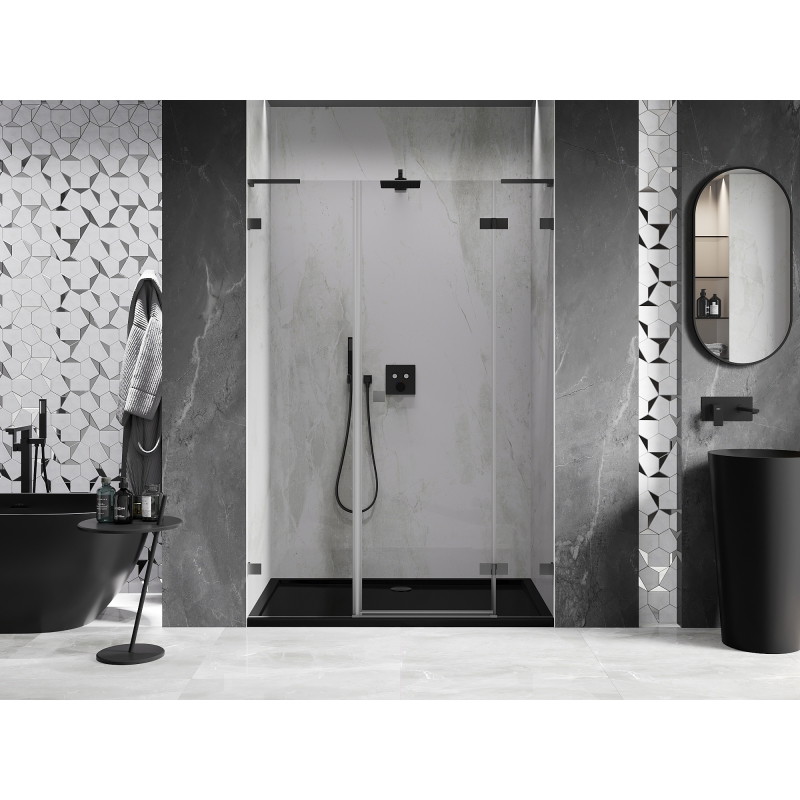 Mexen Lunar L Duschdrehtür rechts 155 cm, transparent, Gun Metal - 834SL-155-050-95-00-P