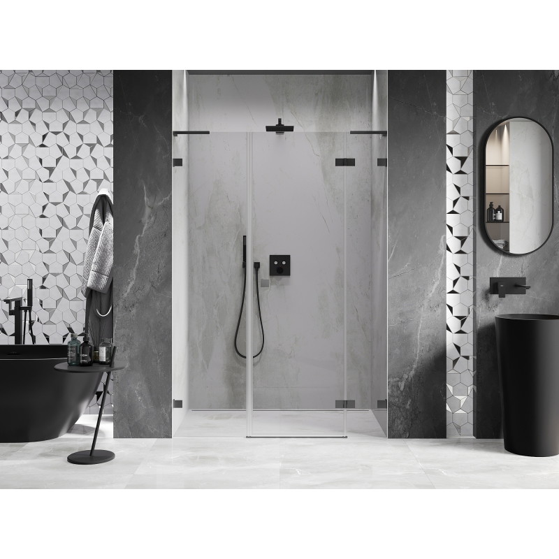 Mexen Lunar L Duschdrehtür rechts 155 cm, transparent, Gun Metal - 834SL-155-050-95-00-P