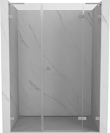 Mexen Lunar L Duschdrehür rechts 125 cm, transparent, gebürsteter Nickel - 834SL-125-050-97-00-P