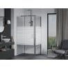 Mexen Apia Schiebedusche 135 x 90 cm, weiße Streifen, Chrom - 840-135-090-01-20