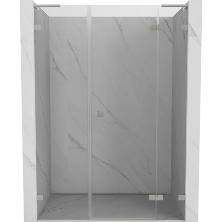 Mexen Lunar L Duschdrehtür rechts 145 cm, transparent, gebürstetes Nickel - 834SL-145-050-97-00-P