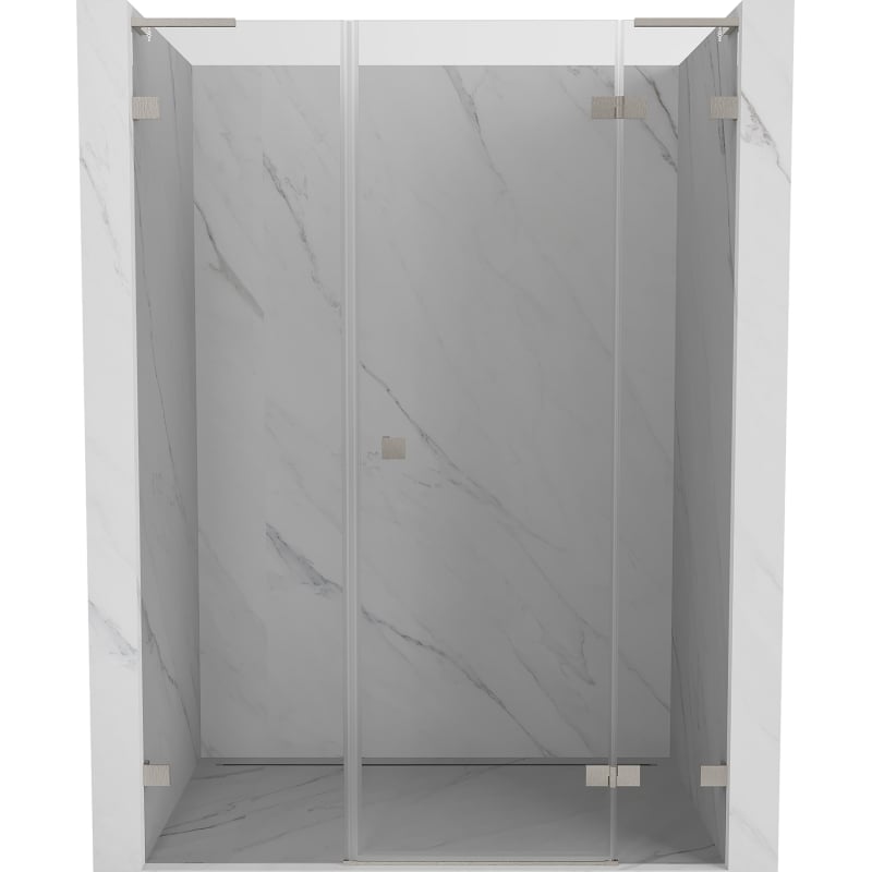 Mexen Lunar L Duschdrehtür rechts 160 cm, transparent, gebürsteter Nickel - 834SL-160-050-97-00-P