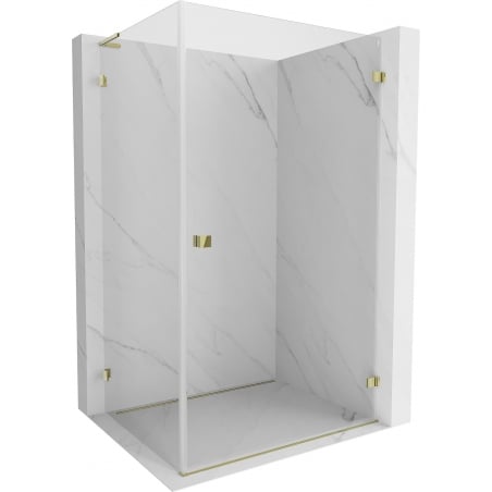 Mexen Lunar-B L Duschkabine Schwenktür rechts 100 x 90 cm, transparent, gold - 832L-100-090-50-00-P