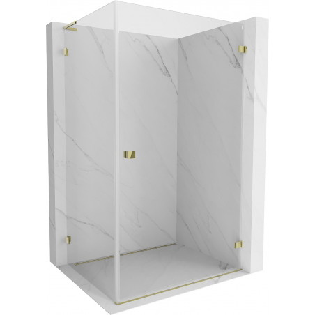 Mexen Lunar-B L Duschkabine rechts öffnend 100 x 80 cm, transparent, gold - 832L-100-080-50-00-P