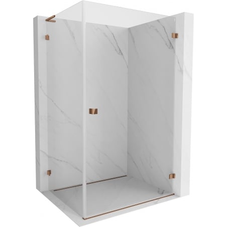 Mexen Lunar-B L Duschkabine schwenkbar rechts 100 x 90 cm, transparent, Roségold - 832L-100-090-60-00-P