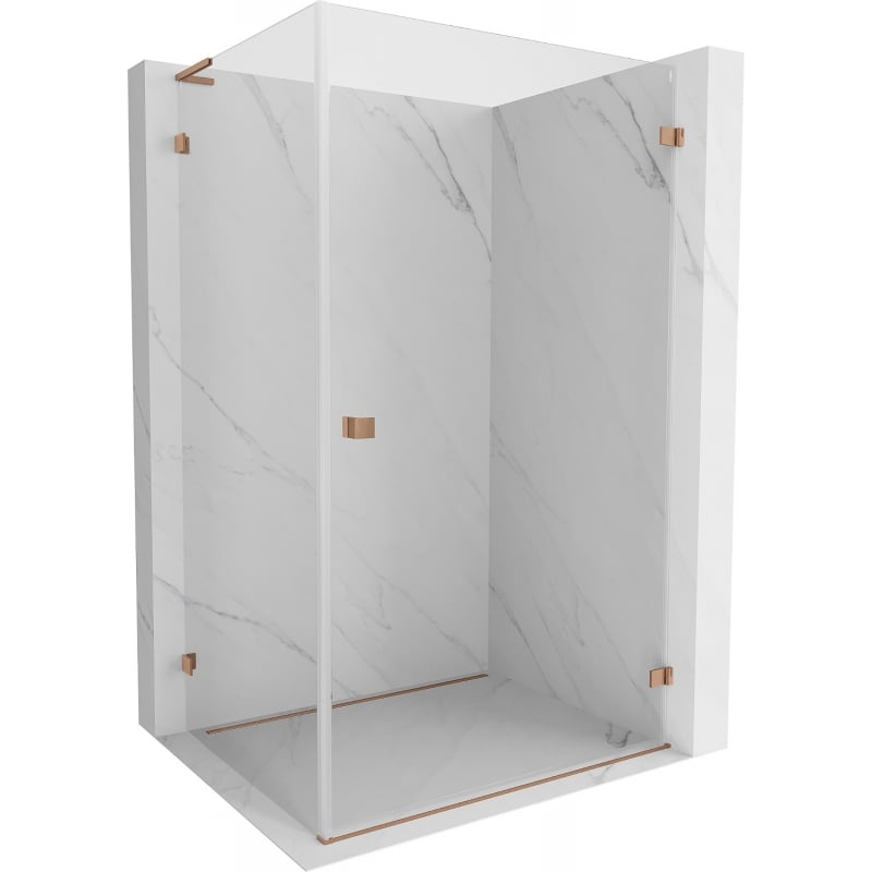 Mexen Lunar-B L Duschkabine Schwenktür rechts 90 x 80 cm, transparent, gebürstetes Kupfer - 832L-090-080-65-00-P