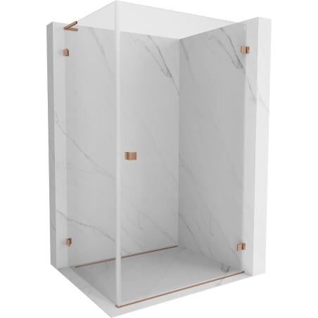 Mexen Lunar-B L Duschkabine rechts aufklappbar 100 x 90 cm, transparent, gebürstetes Kupfer - 832L-100-090-65-00-P