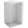 Mexen Lunar-B L Duschkabine rechts aufklappbar 100 x 90 cm, transparent, gebürstetes Kupfer - 832L-100-090-65-00-P