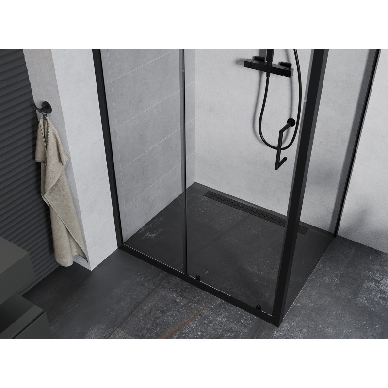 Mexen Apia Schiebetür-Duschkabine 135 x 70 cm, transparent, schwarz - 840-135-070-70-00