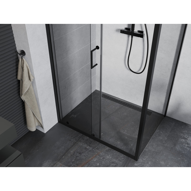 Mexen Apia 135 x 70 cm Schiebeduschkabine, transparent, schwarz - 840-135-070-70-00