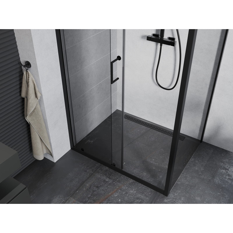 Mexen Apia Schiebetür-Duschkabine 135 x 70 cm, transparent, schwarz - 840-135-070-70-00