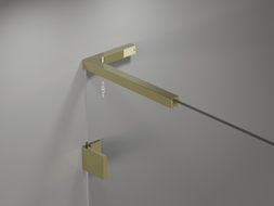 Mexen Lunar L Badewannen-Abtrennung 2-flügelig links 110 x 150 cm, transparent, gold - 897L-110-100-50-00-L