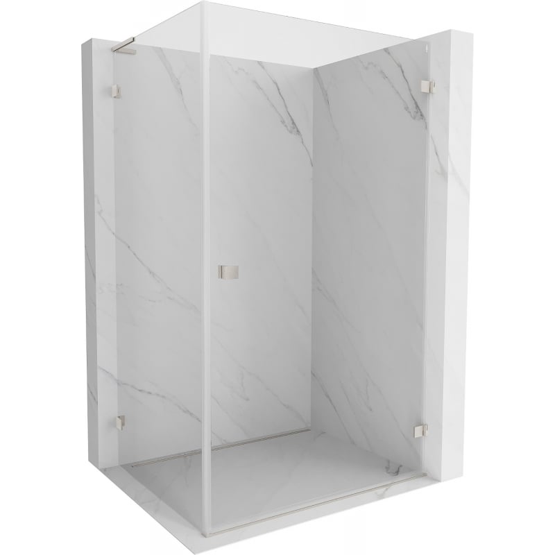 Mexen Lunar-B L Duschkabine rechts öffnend 95 x 80 cm, transparent, gebürstetes Nickel - 832L-095-080-97-00-P