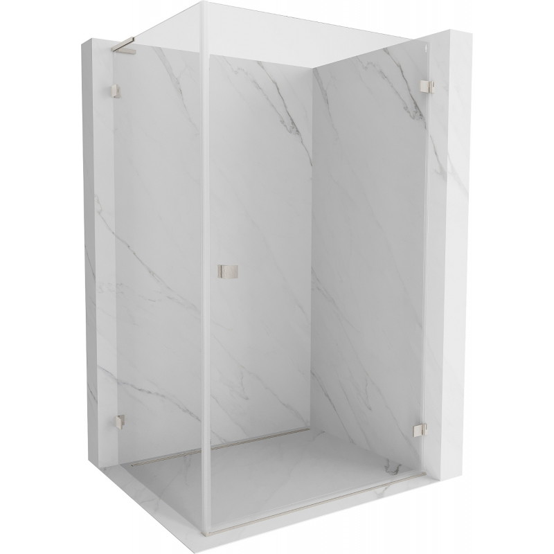 Mexen Lunar-B L Duschkabine rechts schwenkbar 100 x 80 cm, transparent, gebürsteter Nickel - 832L-100-080-97-00-P