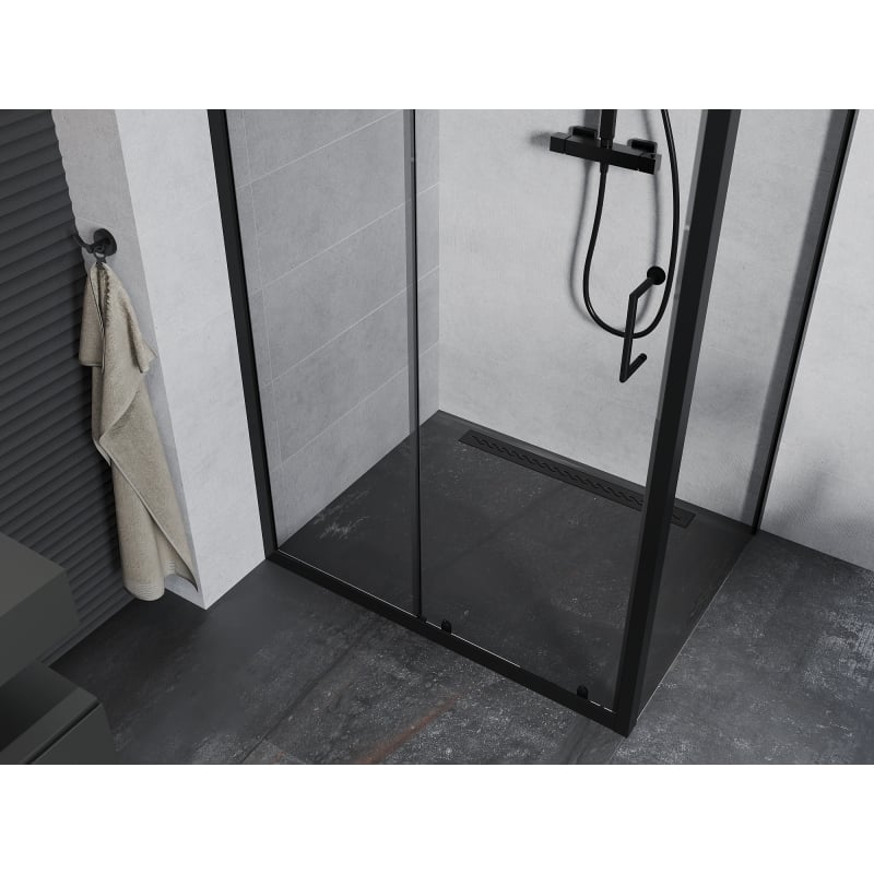 Mexen Apia schiebbare Duschkabine 135 x 90 cm, transparent, schwarz - 840-135-090-70-00