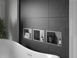 Mexen X-Wall-R Wandeinbauablage mit Flansch 30 x 20 cm, Inox - 1910302010