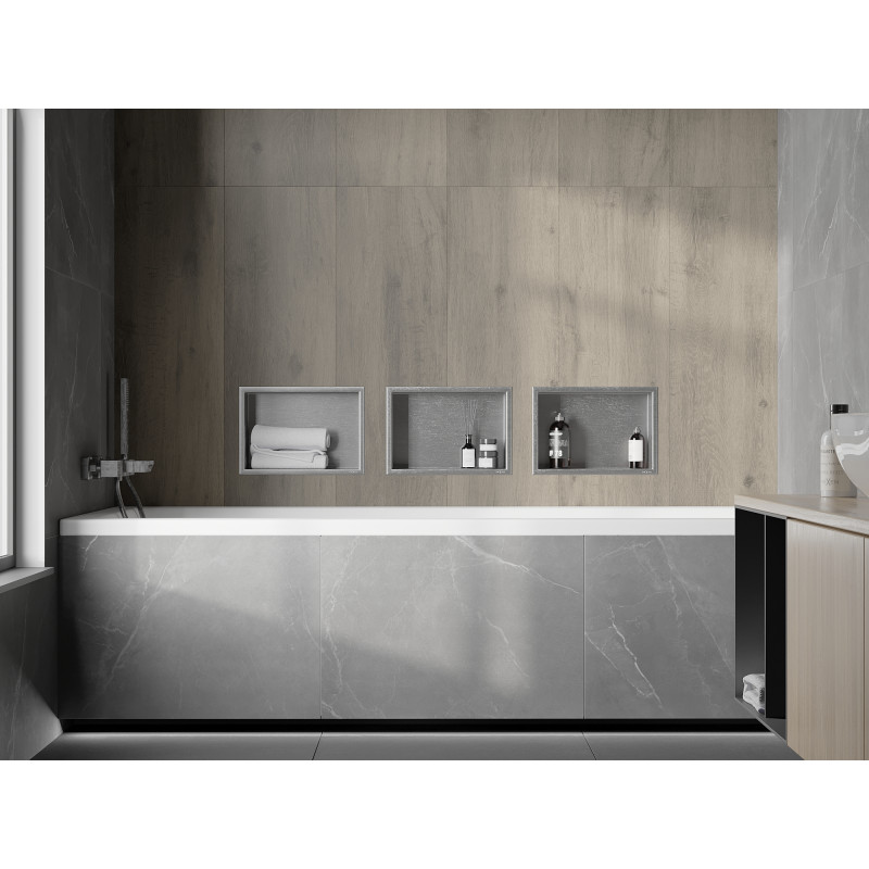 Mexen X-Wall-R Nischenregal mit Flansch 30 x 20 cm, Inox - 1910302010
