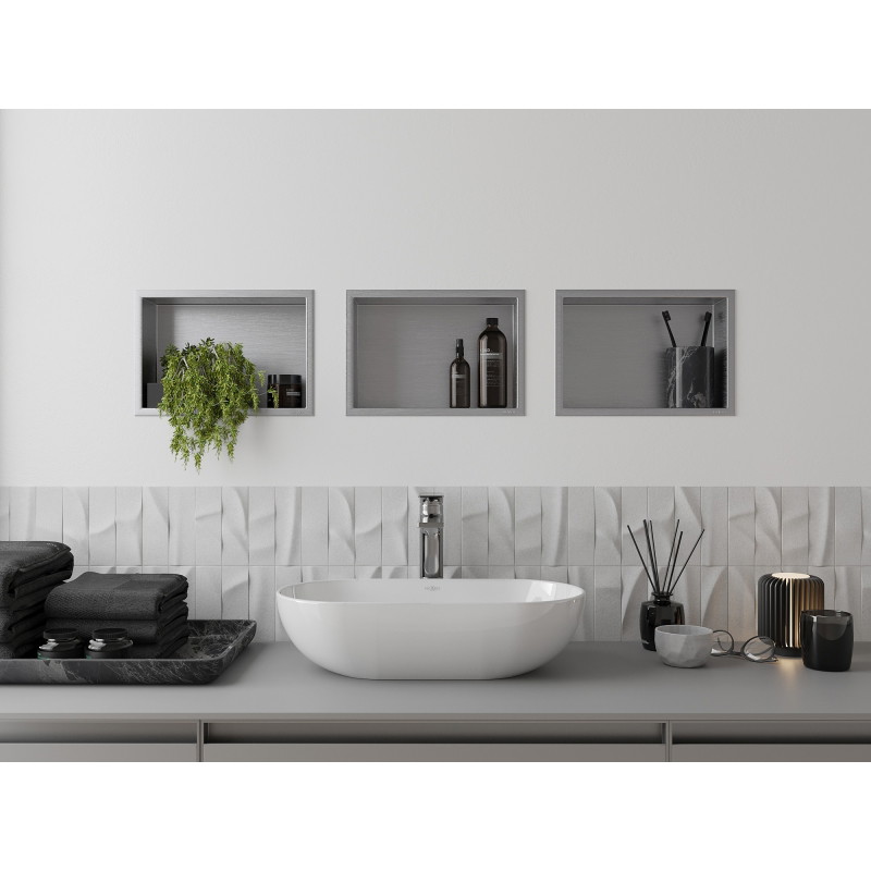 Mexen X-Wall-R Einbauablage mit Flansch 30 x 20 cm, Inox - 1910302010