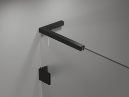Mexen Lunar L Badewannen-Paravent, 2-flügelig, links, 90 x 150 cm, transparent, schwarz - 897L-090-100-70-00-L