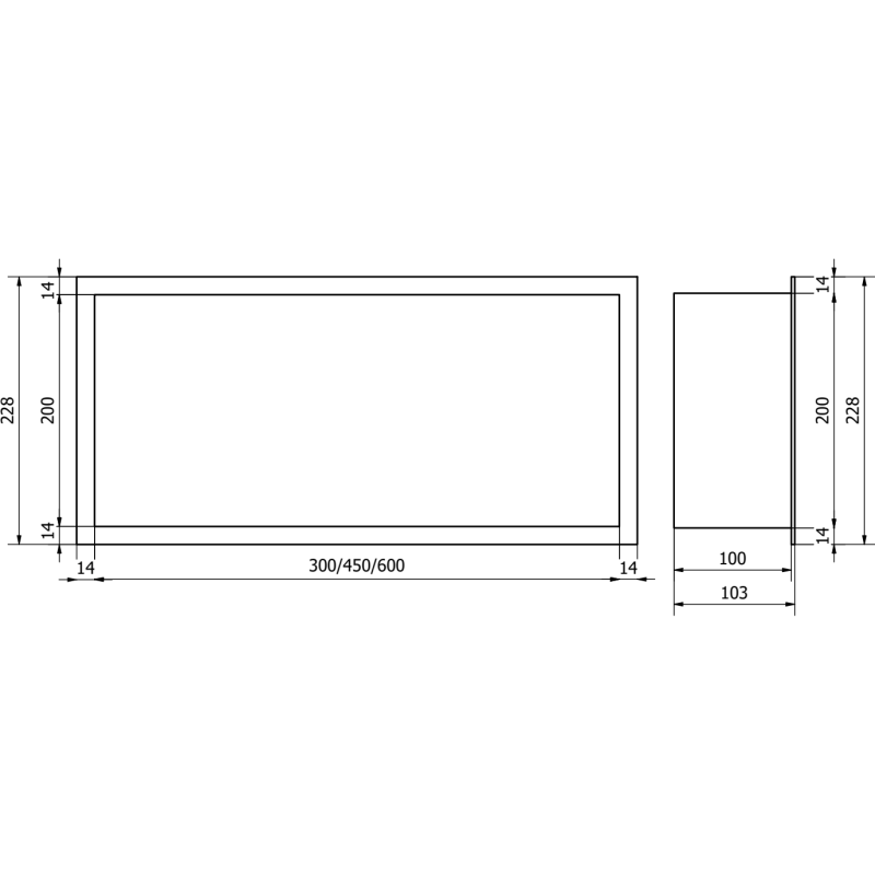 Mexen X-Wall-R Nischenablage mit Flansch 30 x 20 cm, weiß - 1920302010