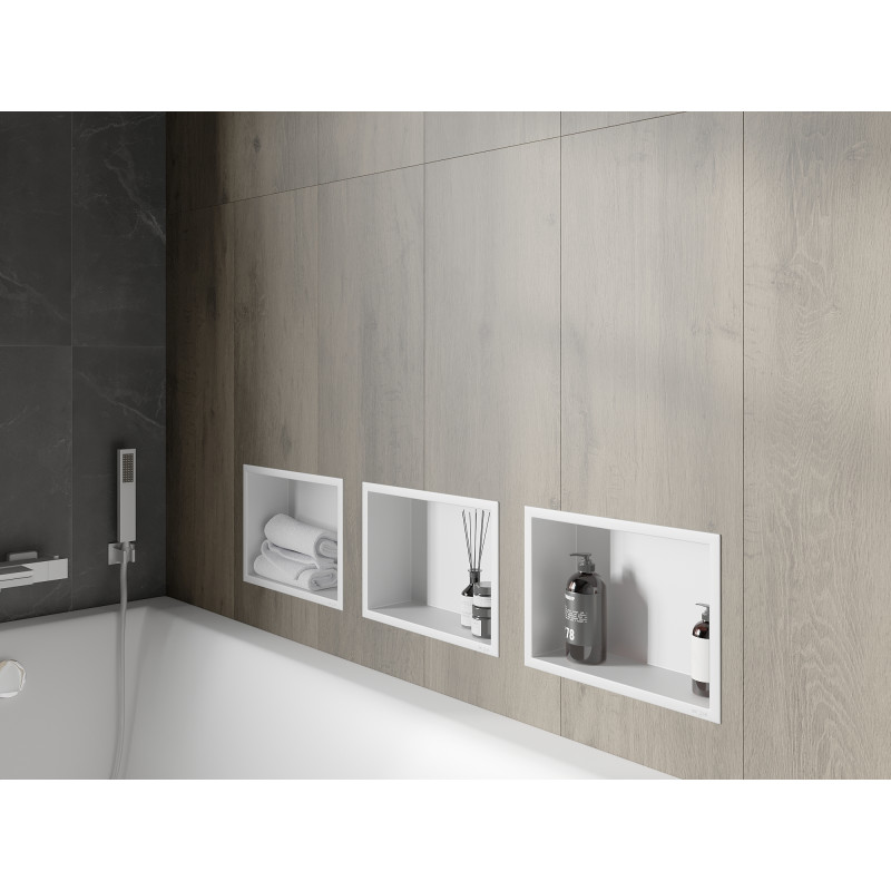 Mexen X-Wall-R Nischenregal mit Flansch 30 x 20 cm, weiß - 1920302010