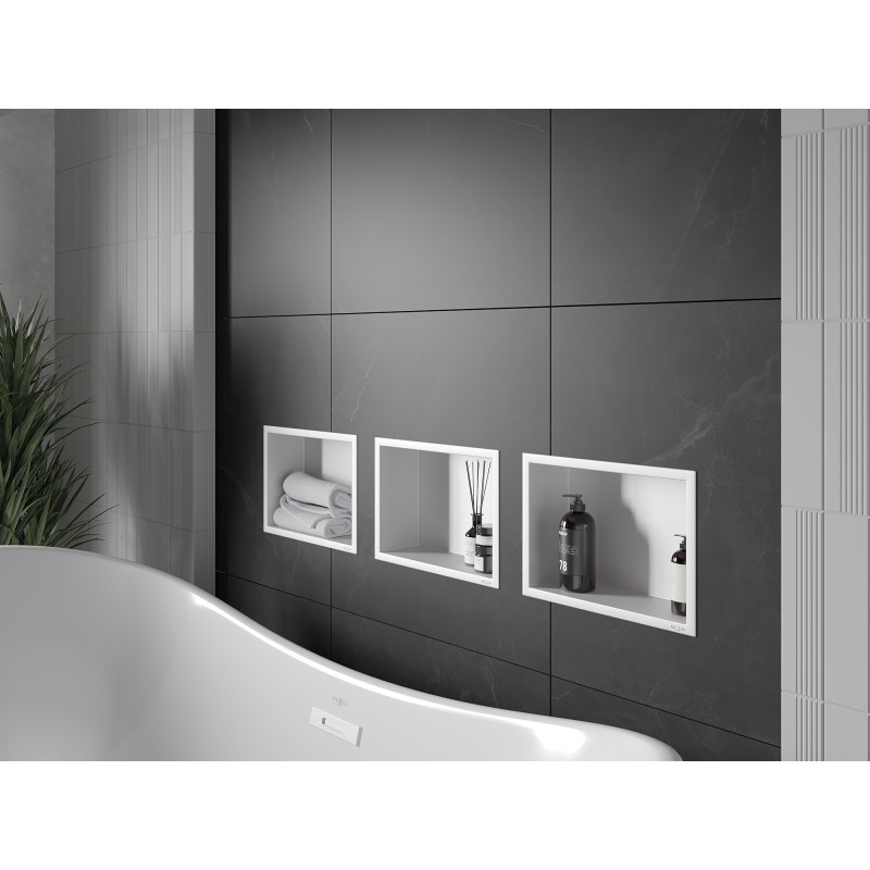 Mexen X-Wall-R Nischenablage mit Flansch 30 x 20 cm, weiß - 1920302010