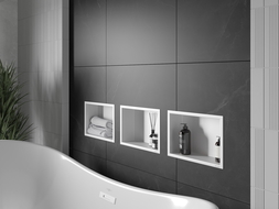 Mexen X-Wall-R Einbauregal mit Flansch 30 x 20 cm, Weiß - 1920302010
