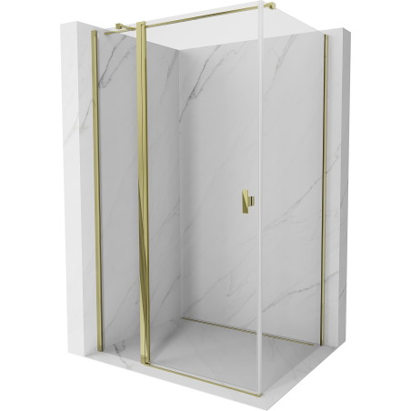 Mexen Mist T Duschkabine schwenkbar 75 x 70 cm, transparent, gold - 8A4T-075-070-50-00