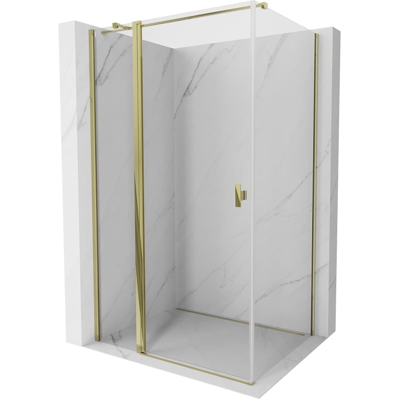 Mexen Mist T Duschkabine schwenkbar 90 x 75 cm, transparent, gold - 8A4T-090-075-50-00