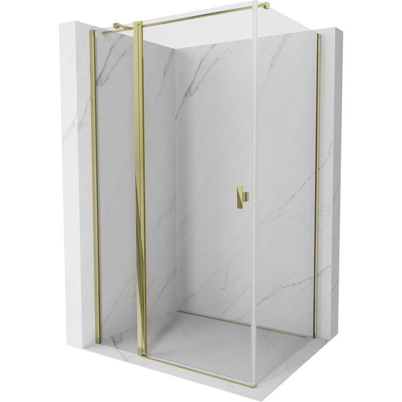 Mexen Mist T Duschkabine mit Drehtür 75 x 80 cm, transparent, gold - 8A4T-075-080-50-00