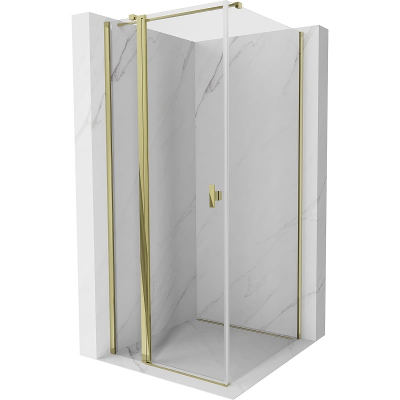 Mexen Mist T Duschkabine mit Schwingtür 90 x 90 cm, transparent, gold - 8A4T-090-090-50-00