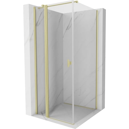 Mexen Mist T Duschkabine mit Drehtür 70 x 70 cm, transparent, gebürstetes Gold - 8A4T-070-070-55-00