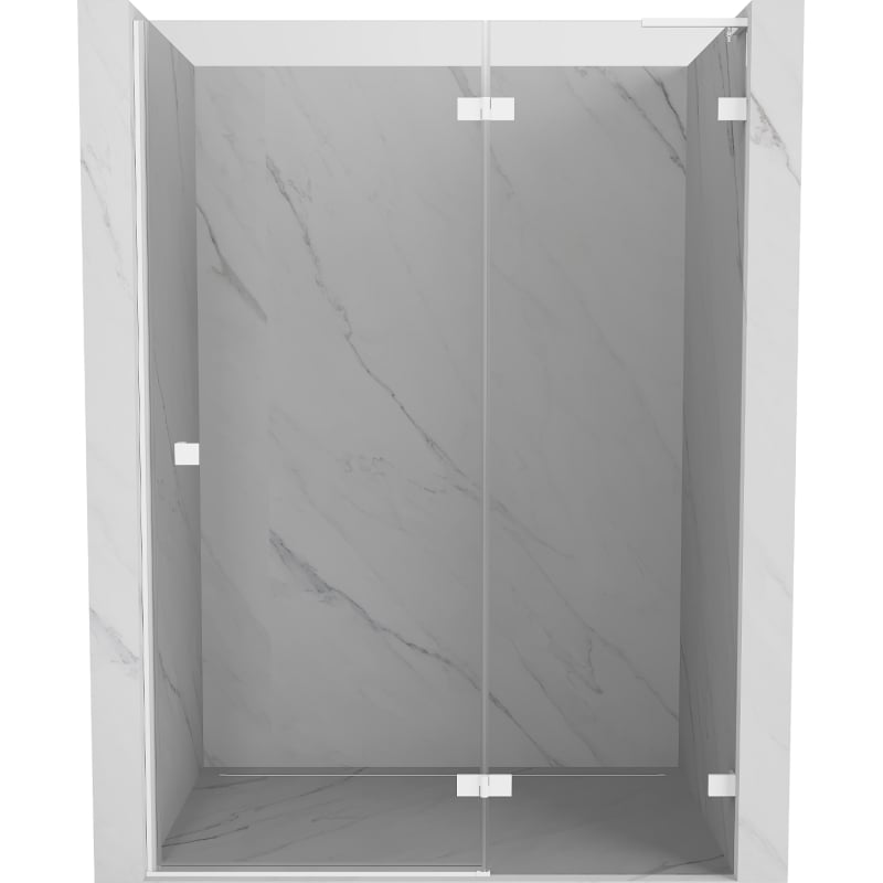 Mexen Lunar L Duschwand Türen rechts 130 cm, transparent, weiß - 834L-130-000-20-00-P
